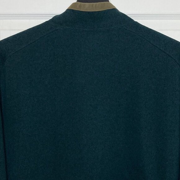 Life is Good Forest Green Relaxed Fit 1/4 Zip Fleece Sweater Jacket Size Large - Picture 5 of 8